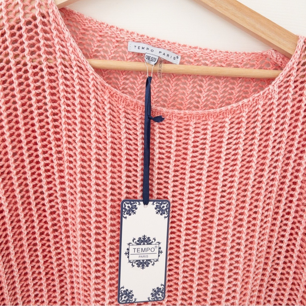 Tempo Paris Coral Knit Sweater with Pockets - Picture 2 of 3
